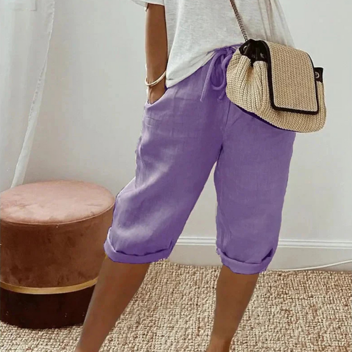 Fenlorn™ | Shorts Capri en Lin avec Cordon de Serrage
