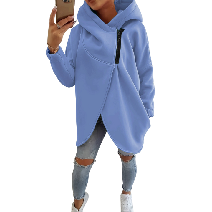 VANIA™ - Sweat à capuche à zip demi-ouvert grande taille