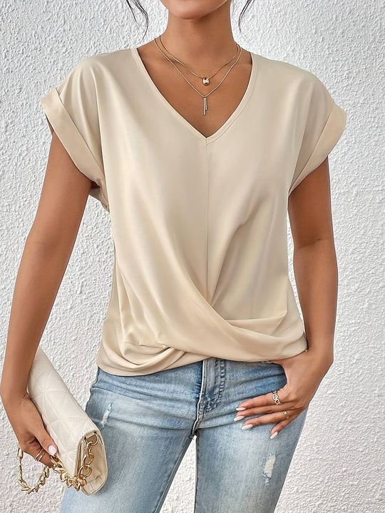 Zoe - T-shirt décontracté à col en cœurr