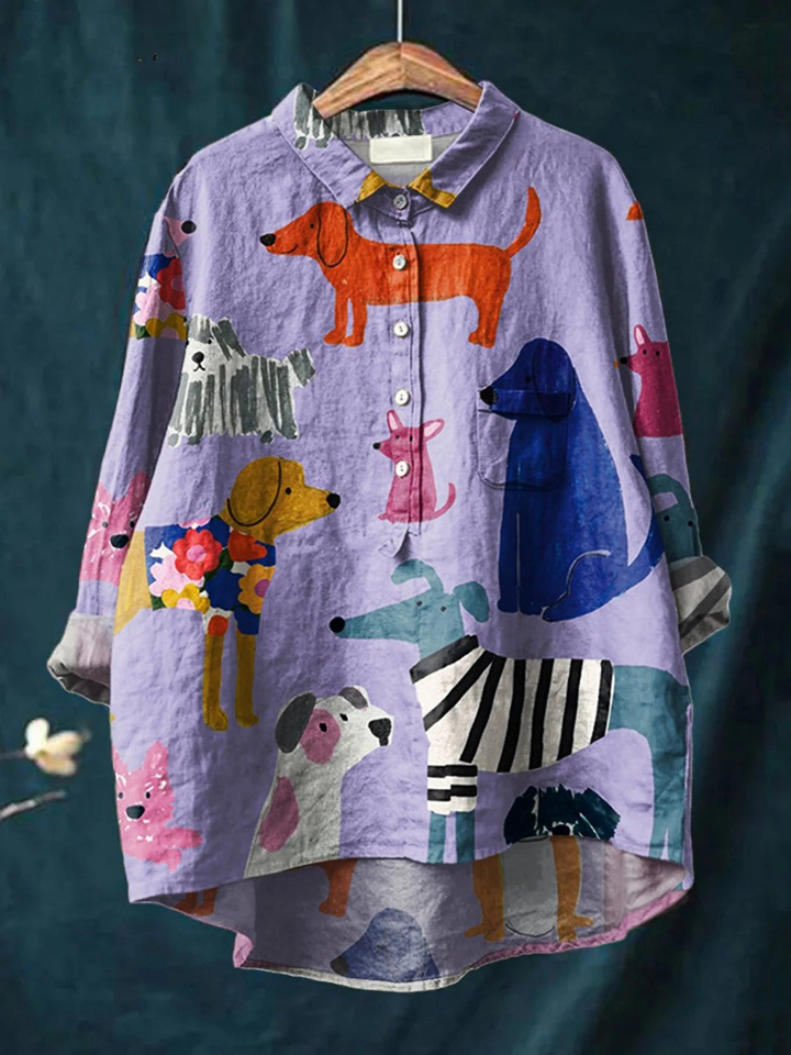 Coralie | T-shirt Femme Décontracté avec Imprimé Artistique