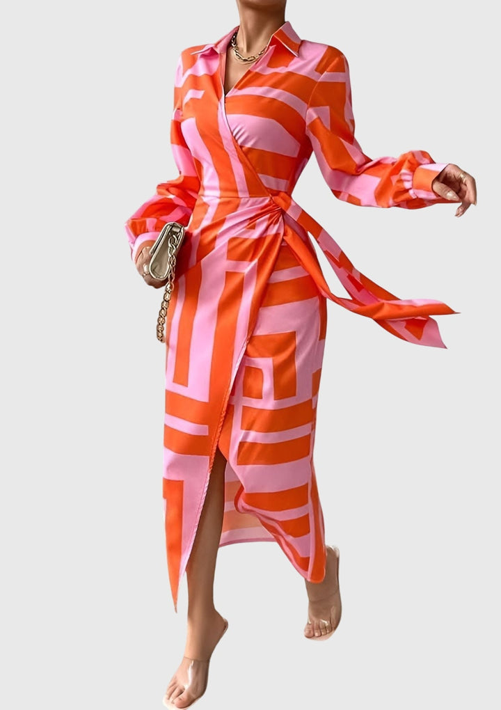Everly™ | Élégante Robe Wrap avec Motif