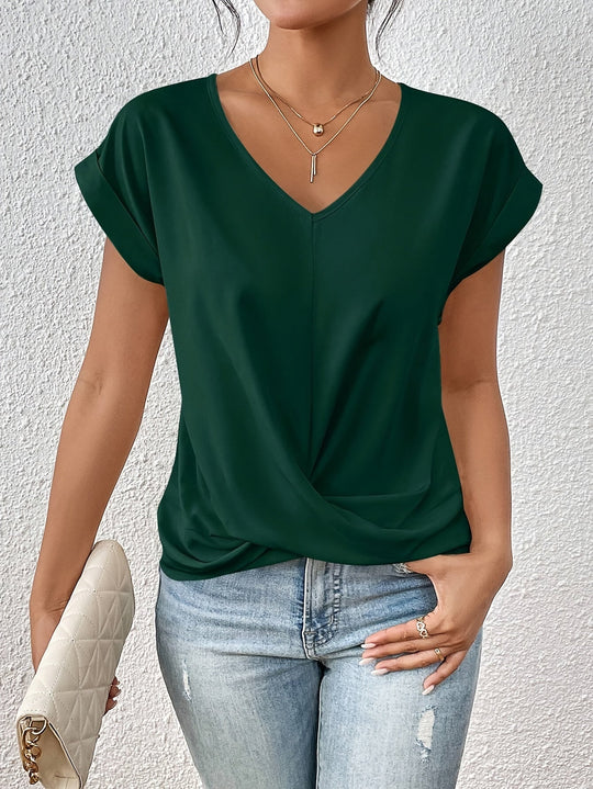 Zoe - T-shirt décontracté à col en cœurr