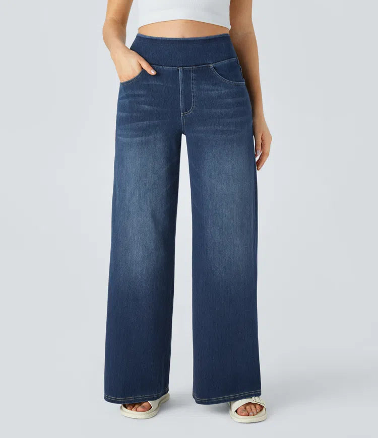 Solène – Jean à jambe large, coupe décontractée