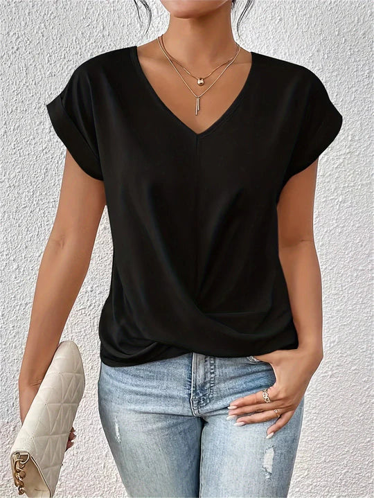 Zoe - T-shirt décontracté à col en cœurr