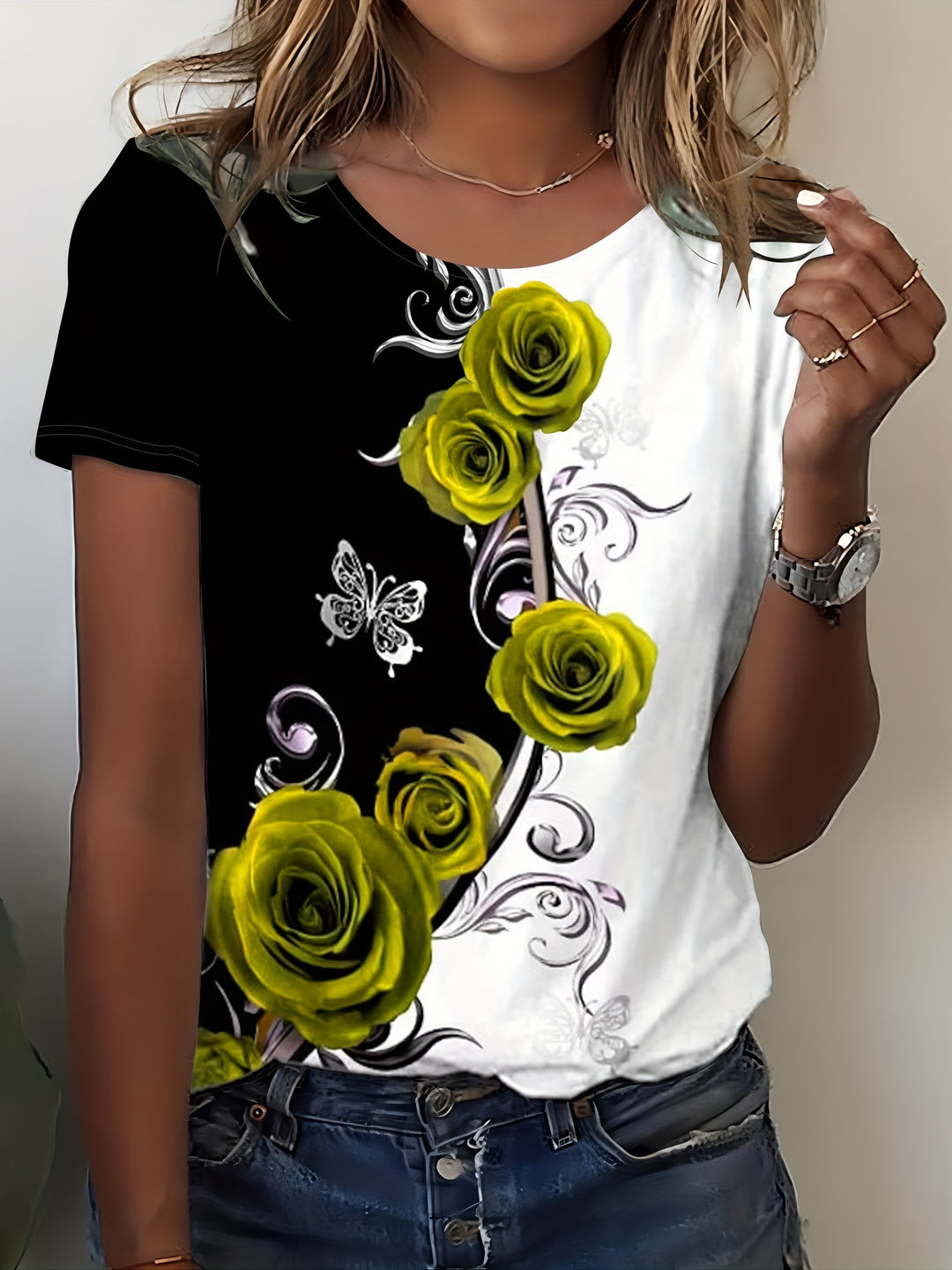 Sela | T-shirt Fleurs Confortable