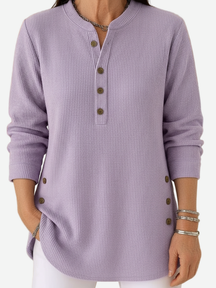 Harperly – Pull Tricot Uni à Manches Longues