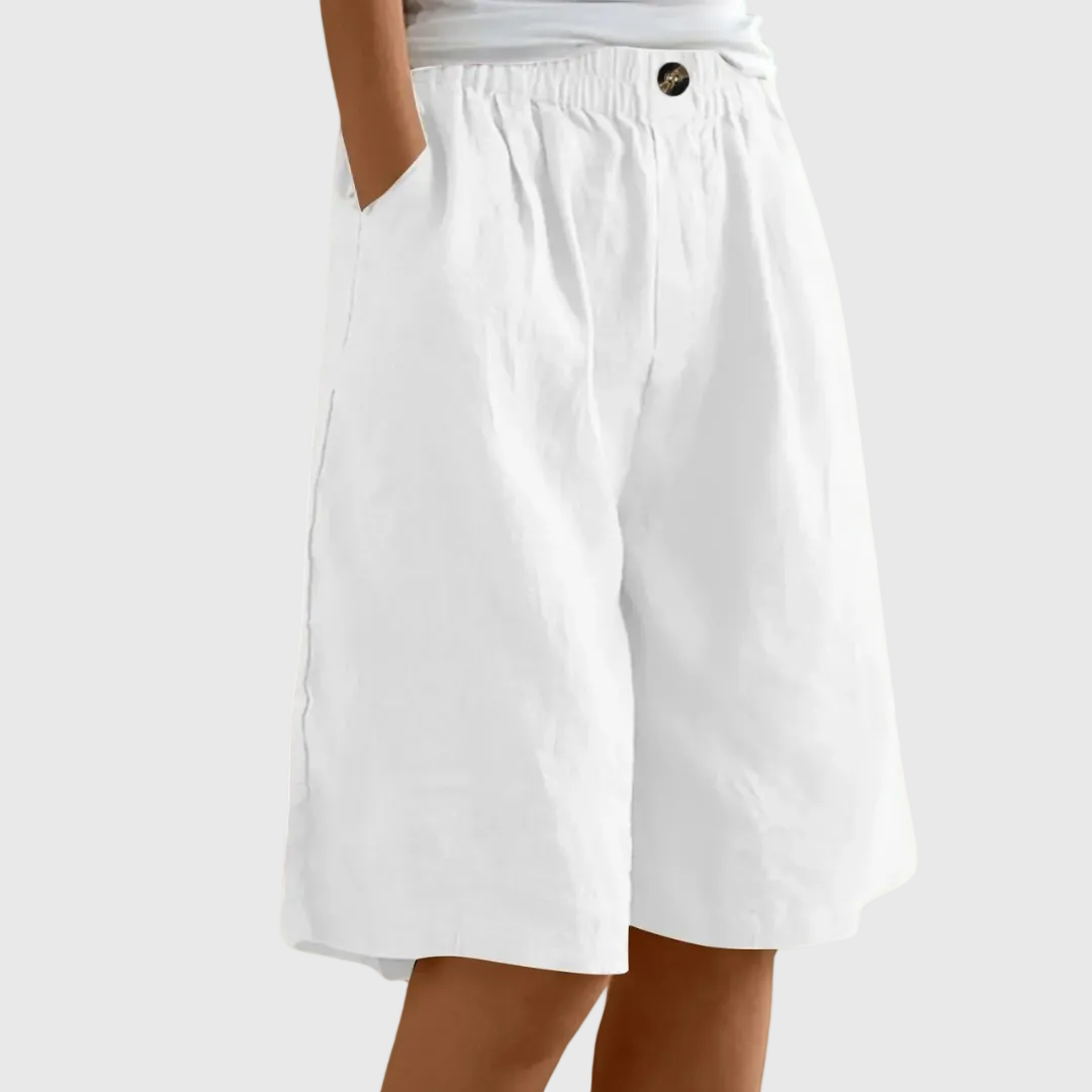 Miley | Shorts en Coton-Lin Élégants
