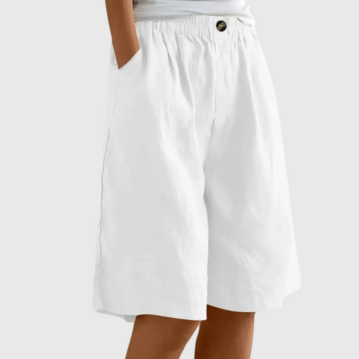Miley | Shorts en Coton-Lin Élégants