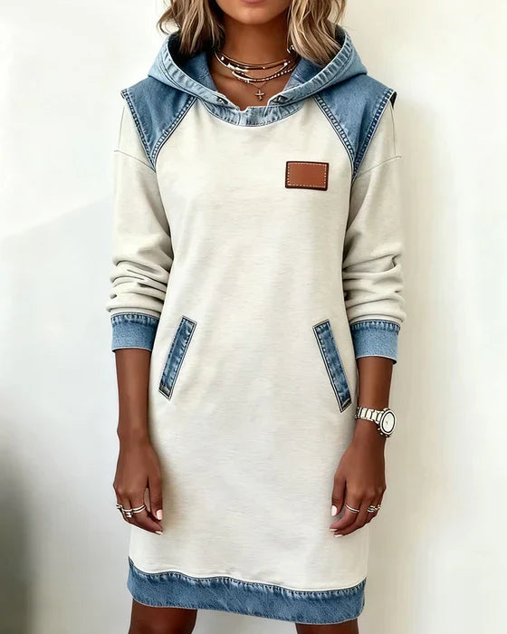 Lunariae – Sweat à Capuche Décontracté avec Détails Contrastés