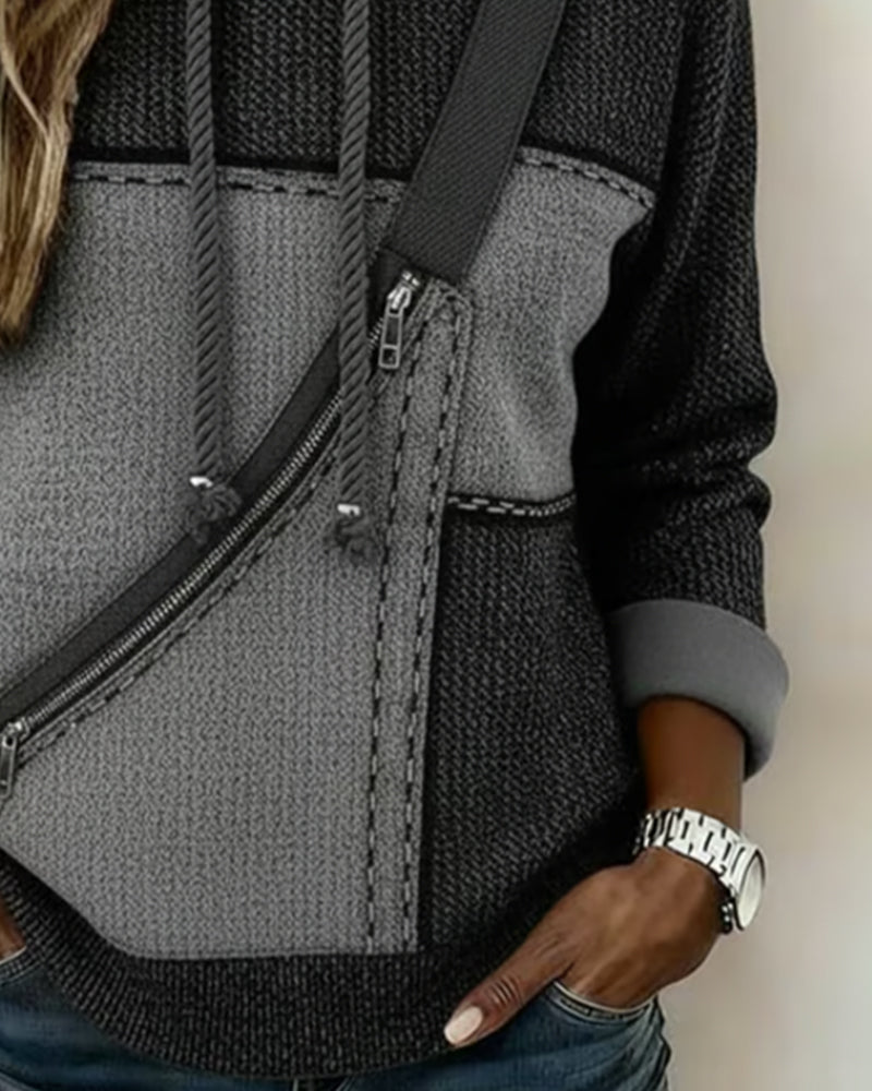Eija – Sweat à capuche stylé avec bloc de couleur