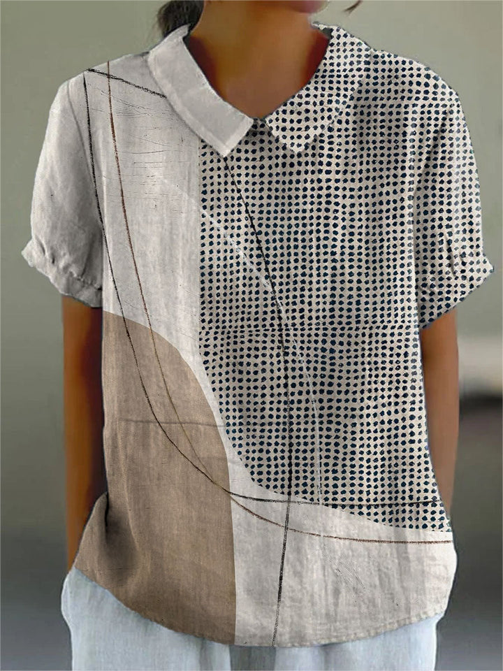 Laina | Chemise à Motifs Abstraits en Points et Lignes