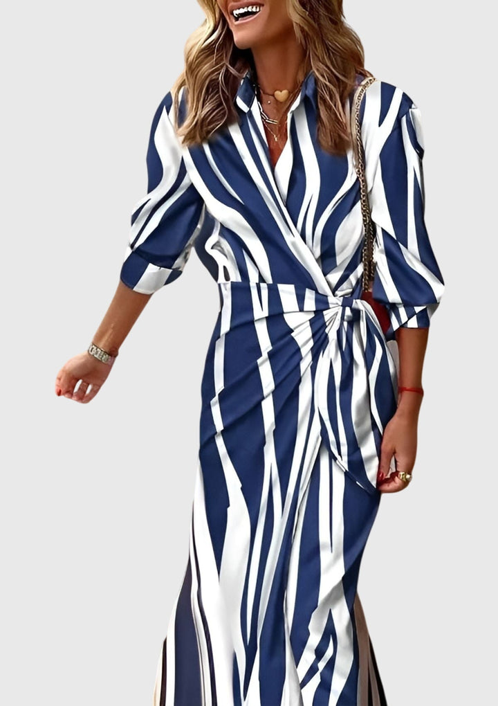 Everly™ | Élégante Robe Wrap avec Motif