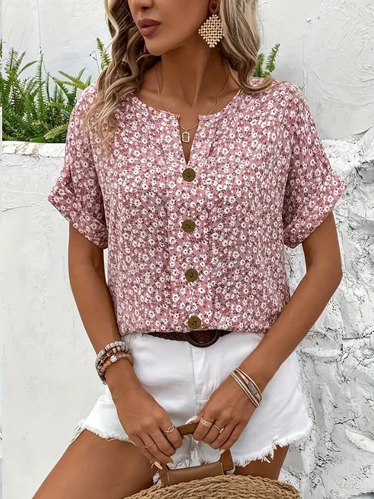 Verna™ | Élégante Blouse à Motif Florall