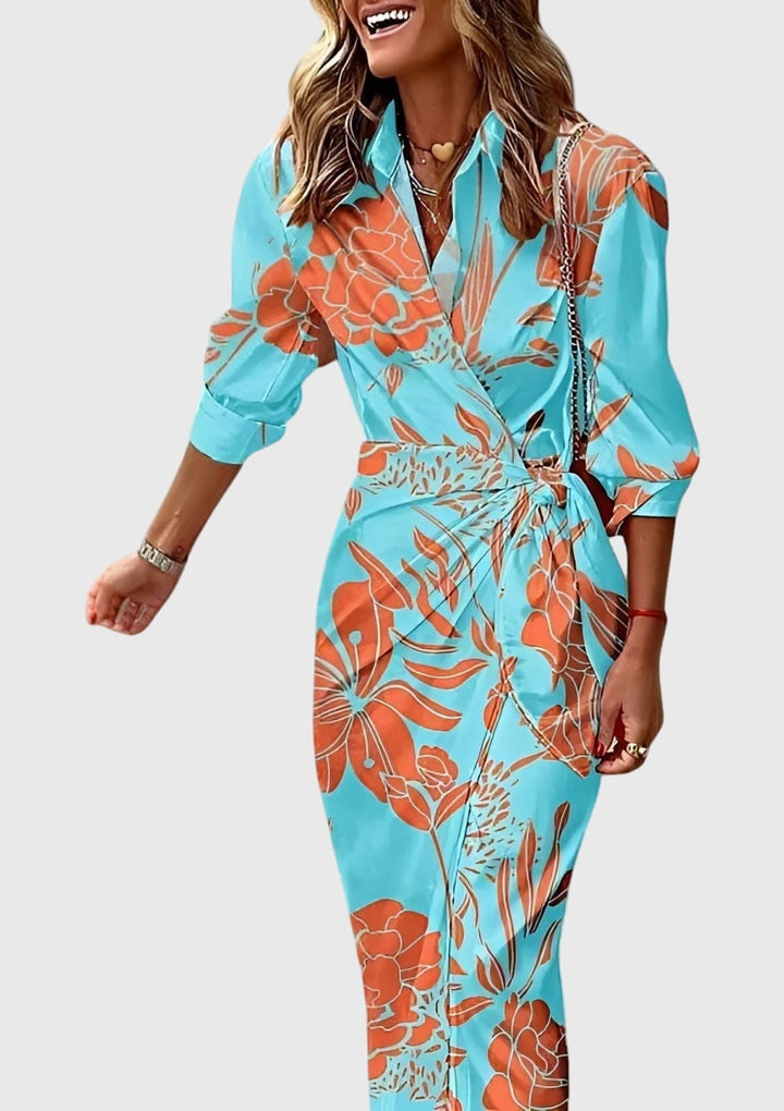 Everly™ | Élégante Robe Wrap avec Motif
