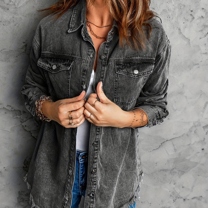 Elena | Veste en denim vintage de printemps