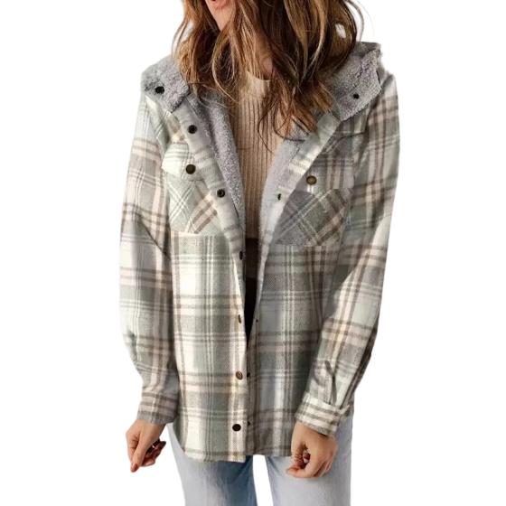 AMELIA™ - Veste à Capuche en Flanelle à Carreaux pour l'Automne et l'Hiver