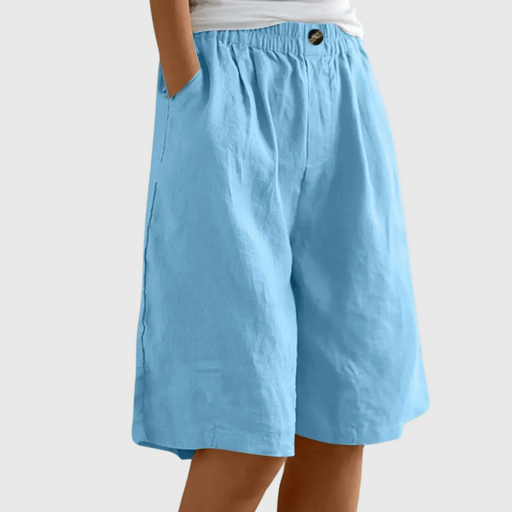 Miley | Shorts en Coton-Lin Élégants