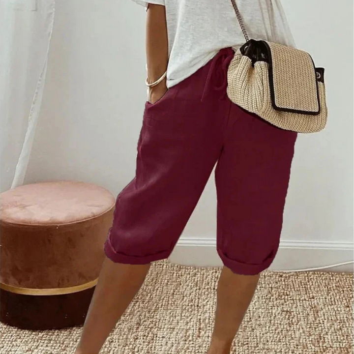 Fenlorn™ | Shorts Capri en Lin avec Cordon de Serrage