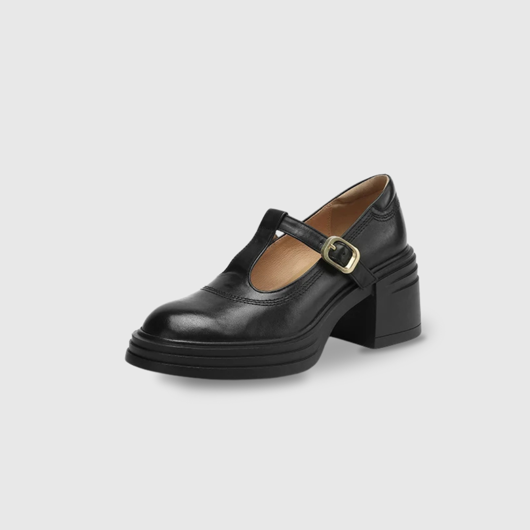 Elvana Chunky Mary Jane Pumps