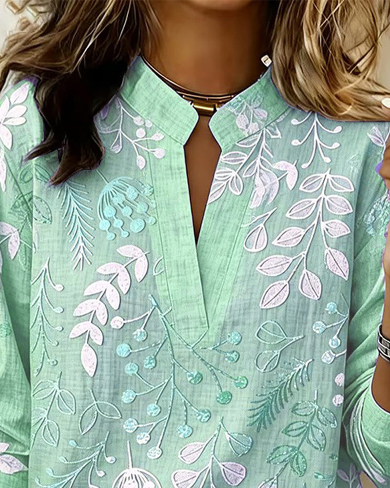 Eleni | Blouse à imprimé floral et col montant