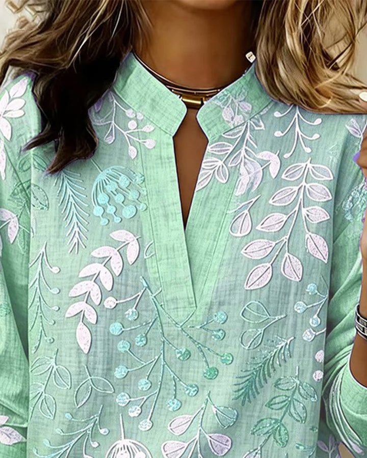 Eleni | Blouse à imprimé floral et col montant