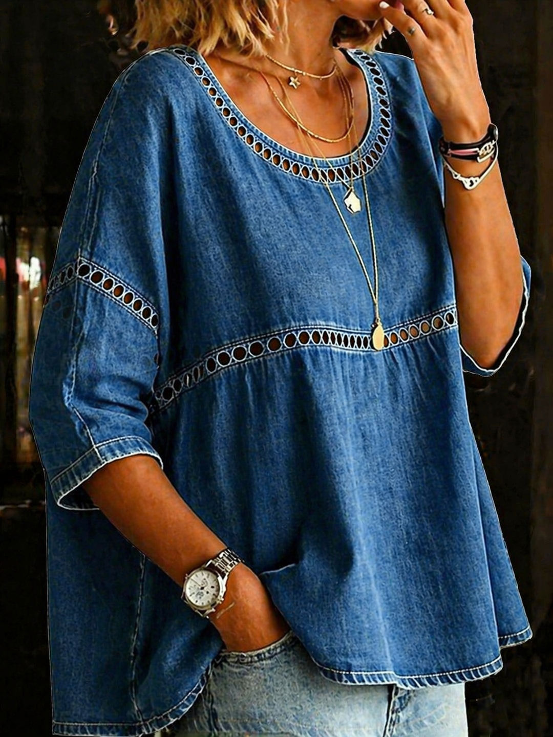 Lilly | Ample Vintage Denim Blouse