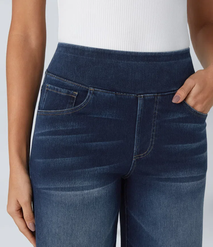 Solène – Jean à jambe large, coupe décontractée