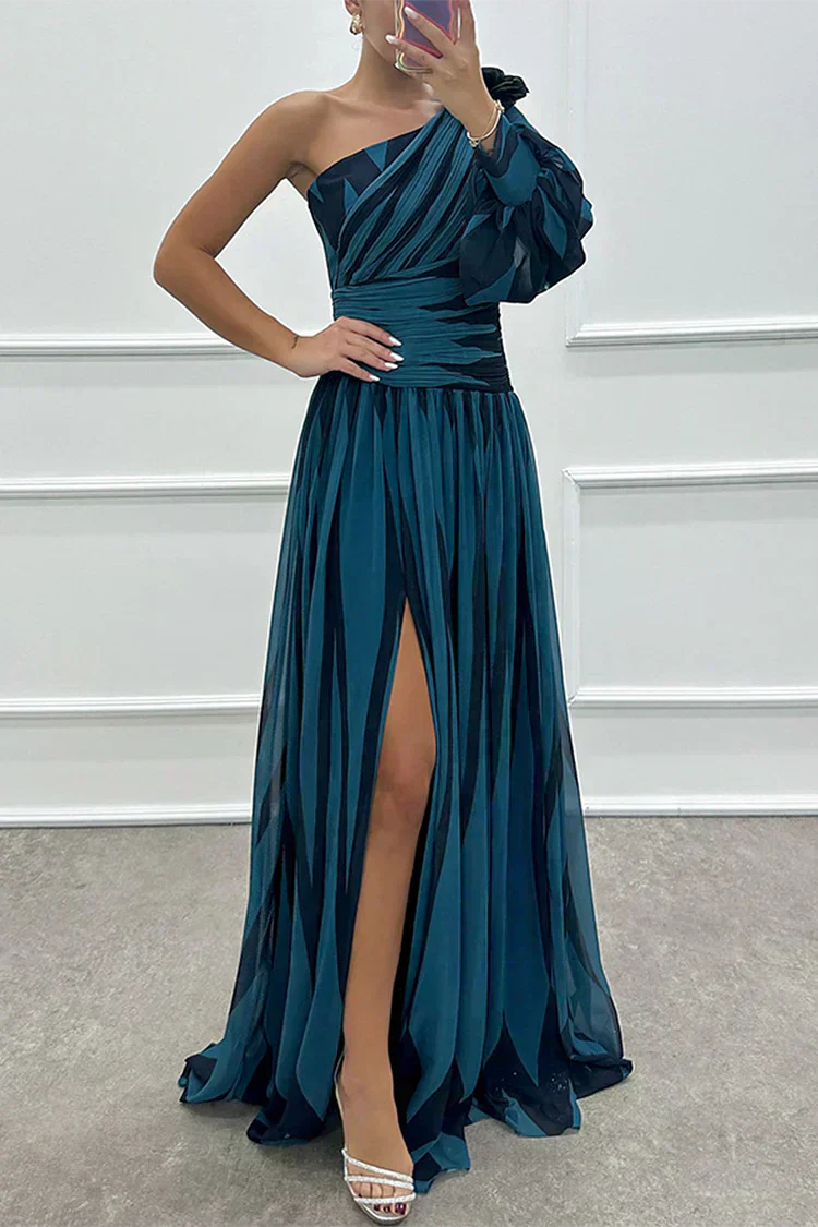 Hazel™ | Élégante Robe Maxi Rayée à Épaule Unique