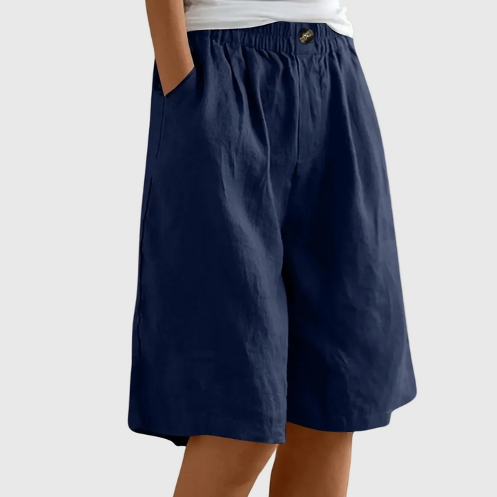 Miley | Shorts en Coton-Lin Élégants