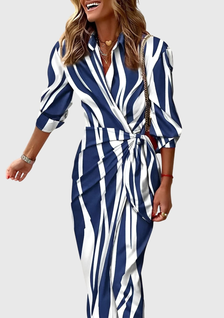 Everly™ | Élégante Robe Wrap avec Motif