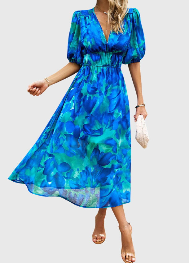 Merlin™ | Flattering Floral Midi Robe