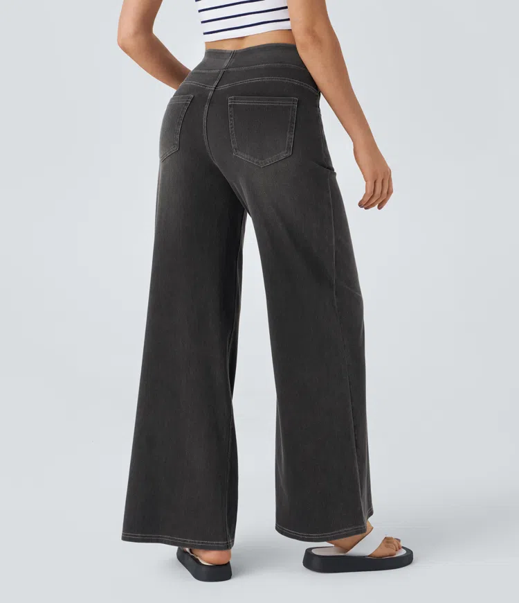 Solène – Jean à jambe large, coupe décontractée