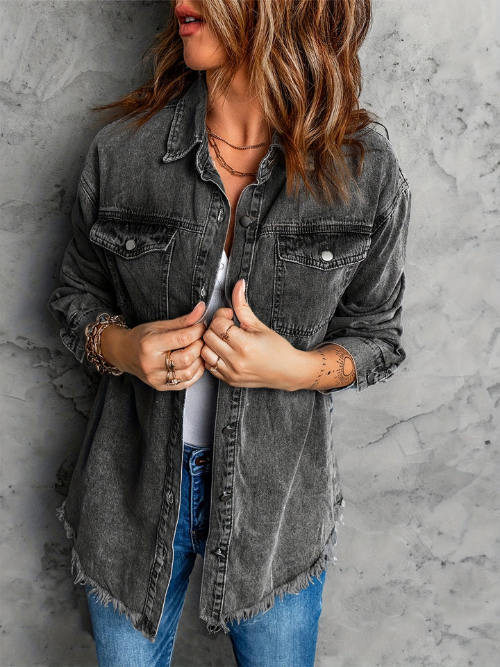Elena | Veste en denim vintage de printemps