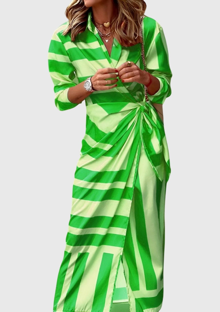 Everly™ | Élégante Robe Wrap avec Motif