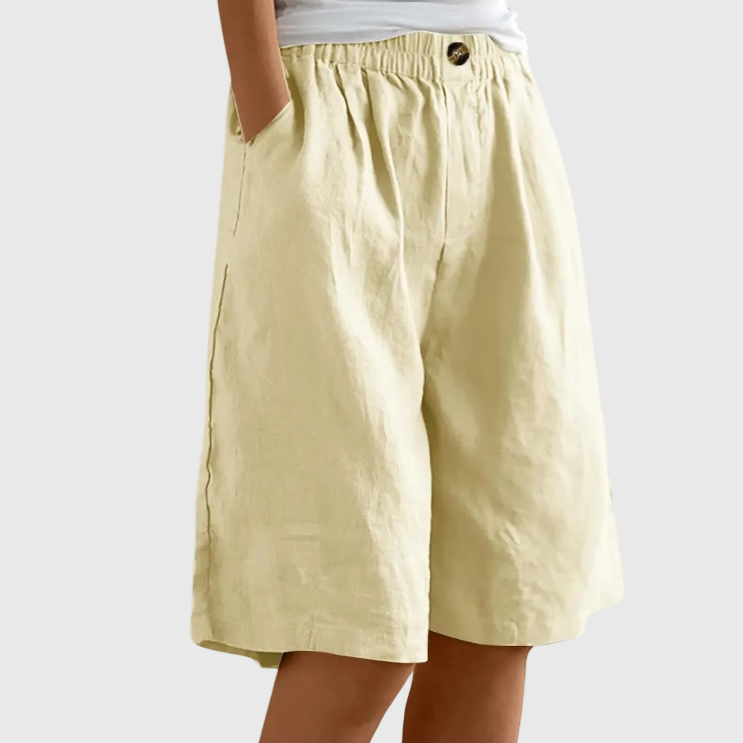Miley | Shorts en Coton-Lin Élégants