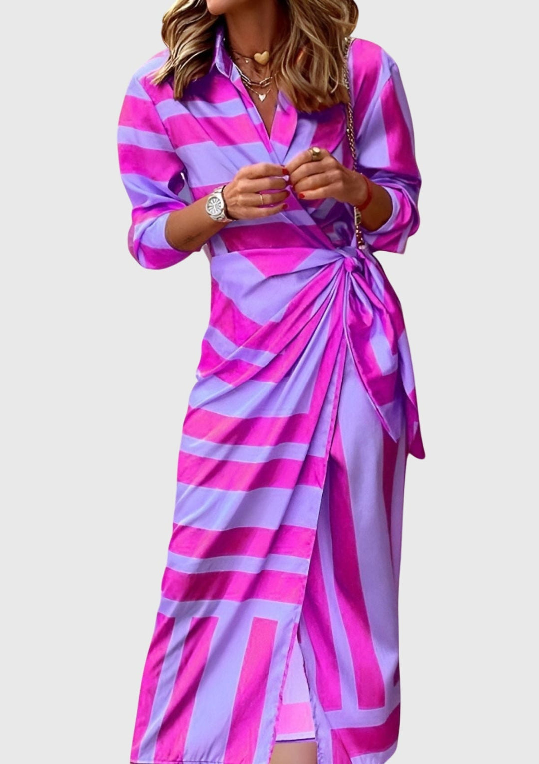 Everly™ | Élégante Robe Wrap avec Motif