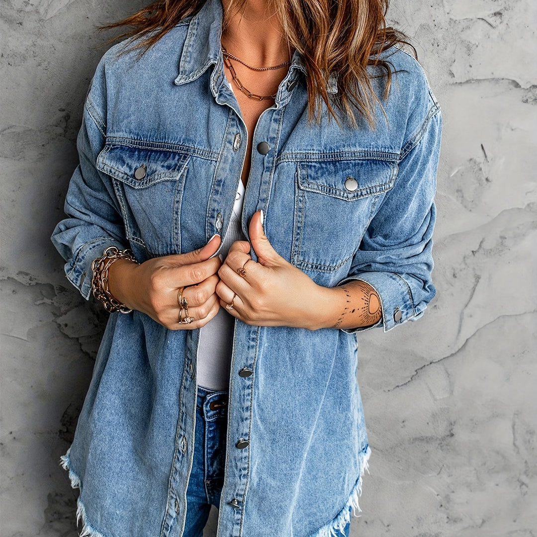 Elena | Veste en denim vintage de printemps