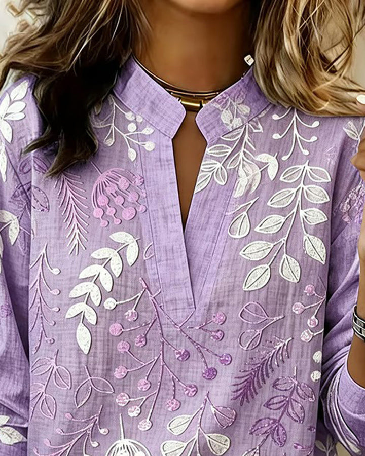 Eleni | Blouse à imprimé floral et col montant