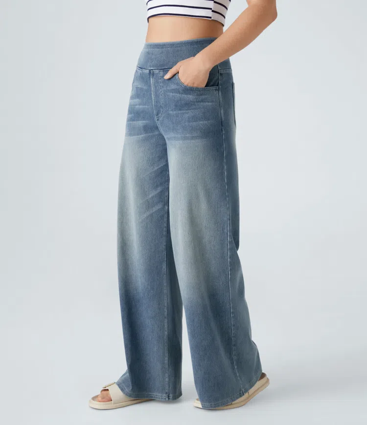 Solène – Jean à jambe large, coupe décontractée