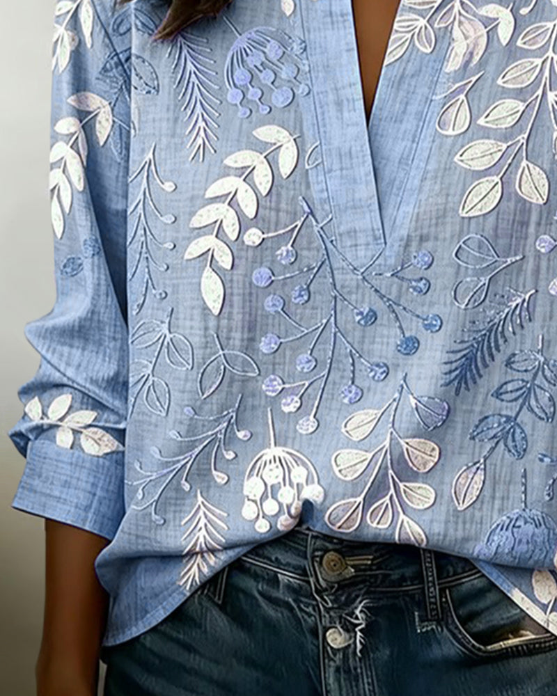 Eleni | Blouse à imprimé floral et col montant