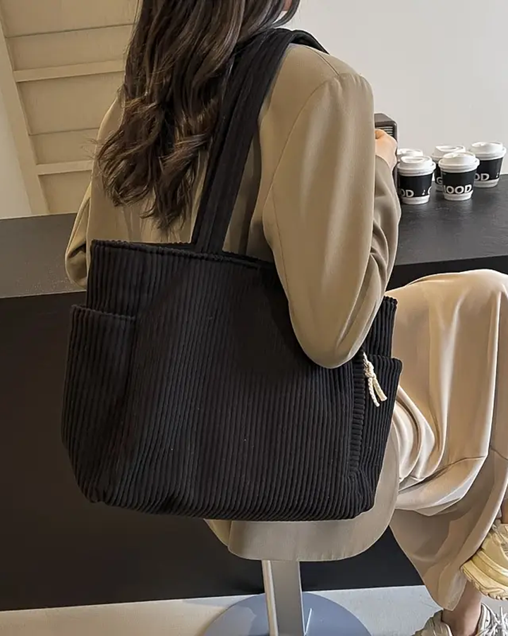 Tilda – Sac fourre-tout côtelé avec détail en corde