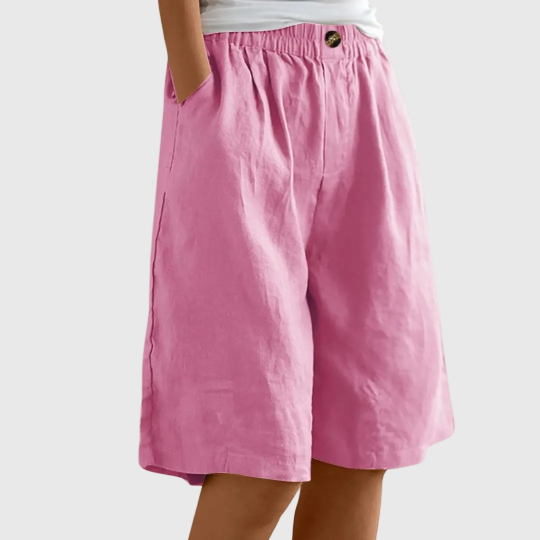 Miley | Shorts en Coton-Lin Élégants