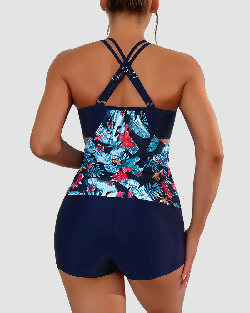 Tankini Deux Pièces avec Contrôle du Ventre - Style Blouson