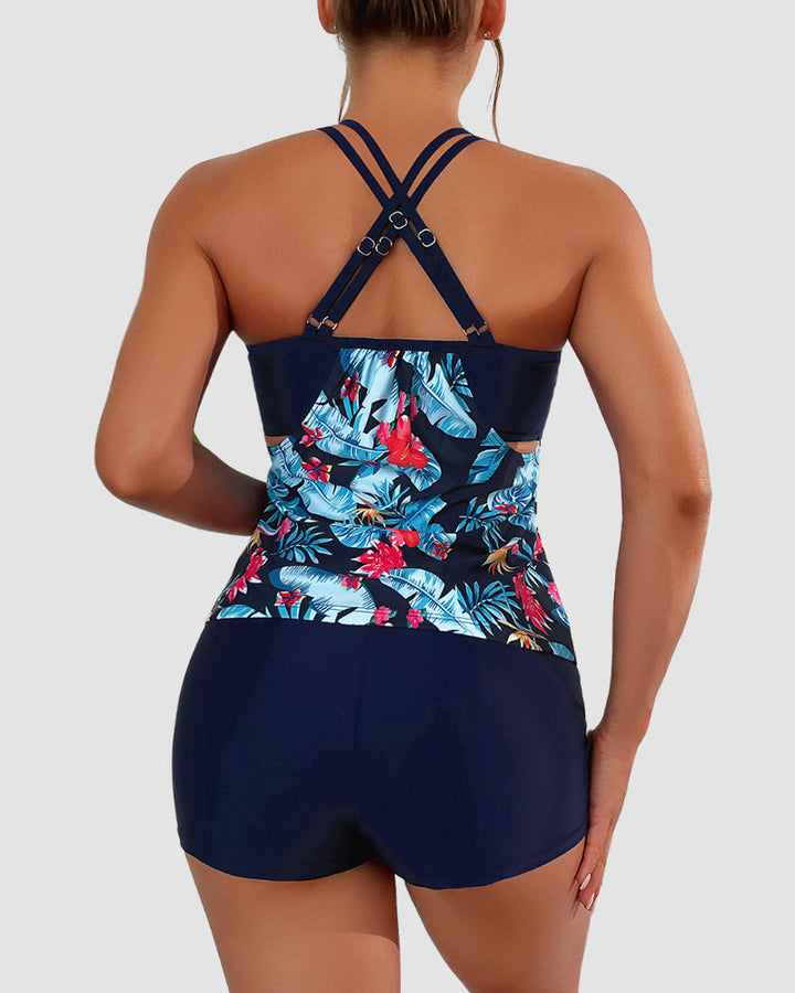 Tankini Deux Pièces avec Contrôle du Ventre - Style Blouson