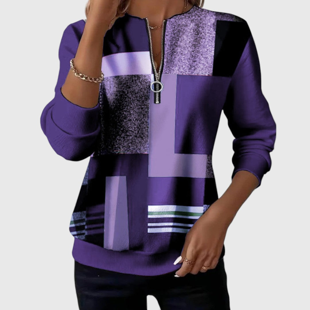 Laila - Sweat à demi-zip décontracté