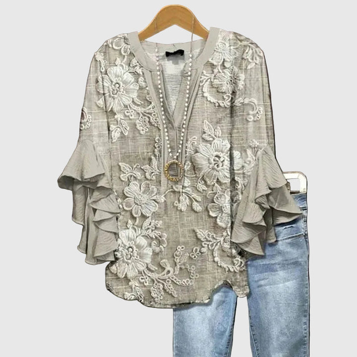Borbála | Blouse Confortable à Motif Floral