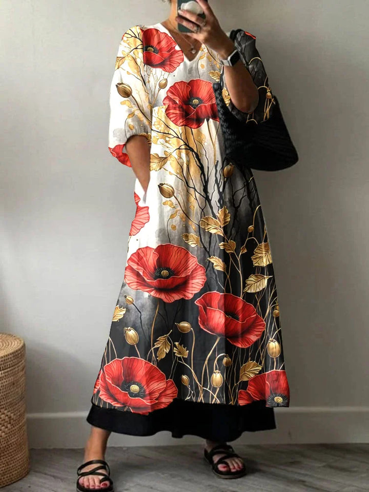 Elara | Artistic Flow Maxi Robe