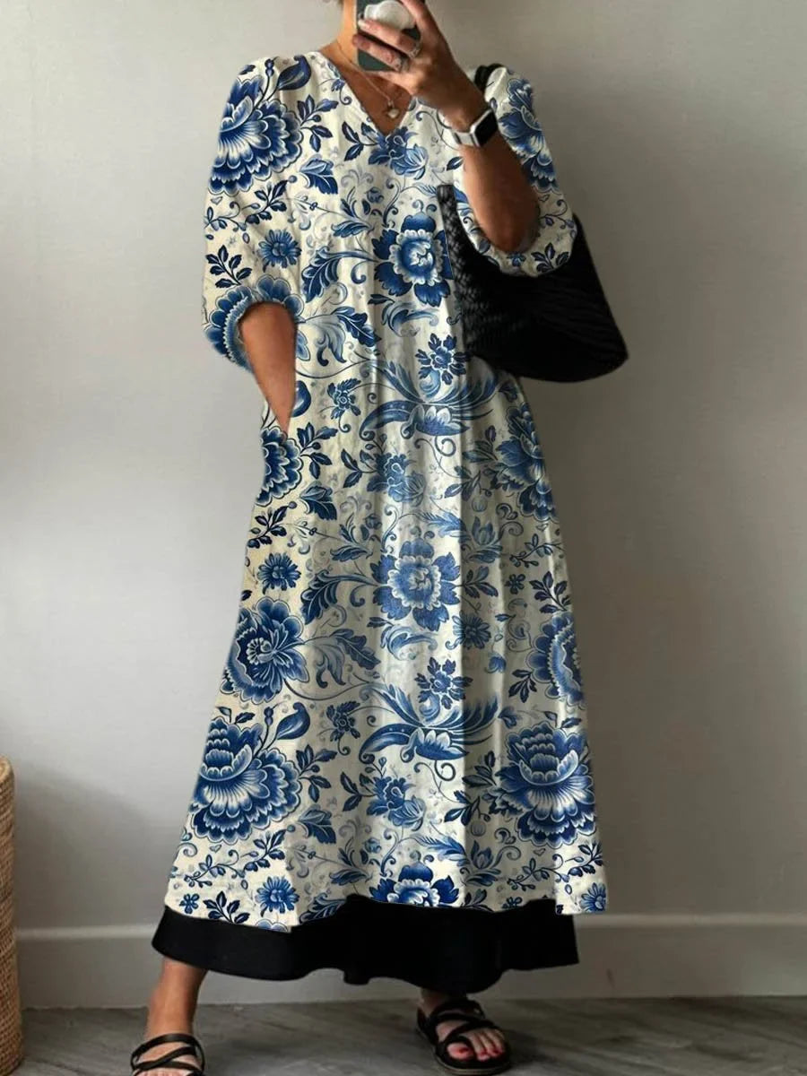 Elara | Artistic Flow Maxi Robe