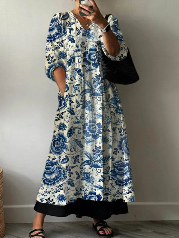 Elara | Artistic Flow Maxi Robe