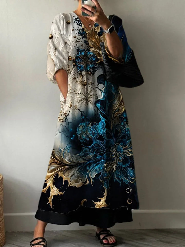 Elara | Artistic Flow Maxi Robe